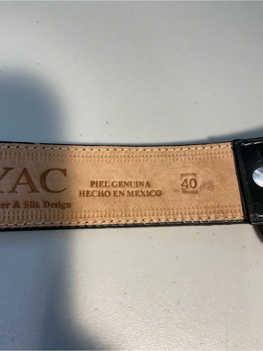 YAC Leather & Silk Black Piteado Rooster Belt